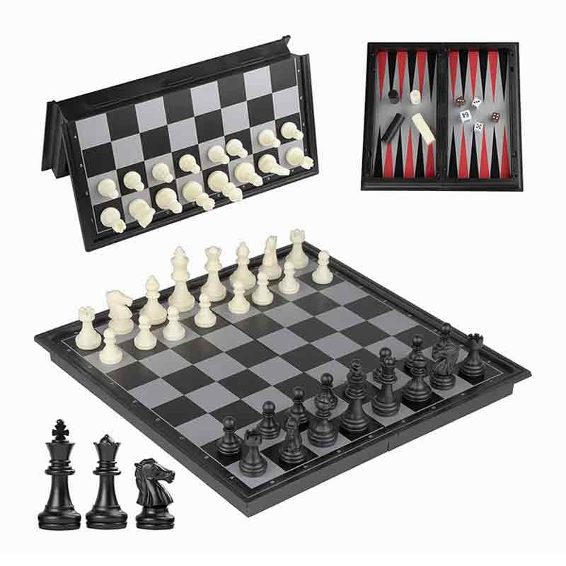 اندازه سفر 3 در 1 مجموعه شطرنج پلاستیکی